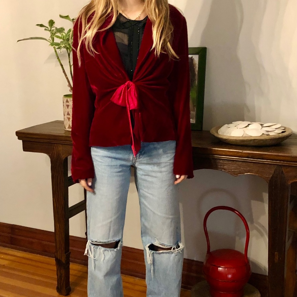 Kay Unger Red Velvet Coat